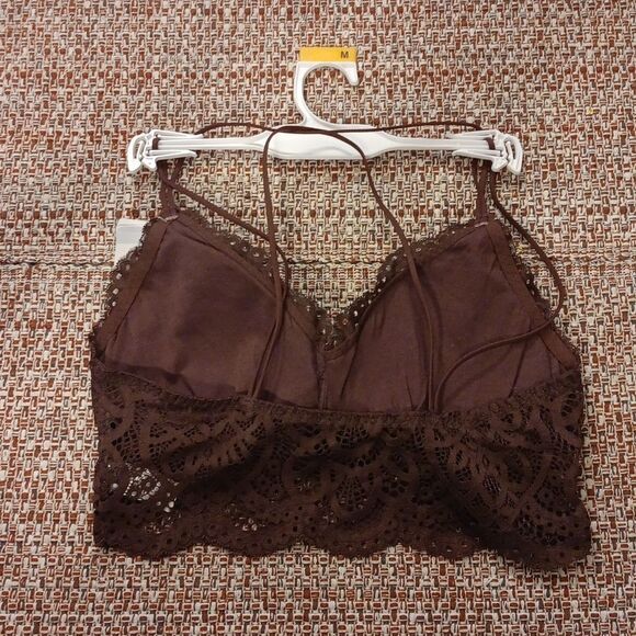 New Double Strap Bralette Burgundy Women's Medium New With Tags - Picture 4 of 4